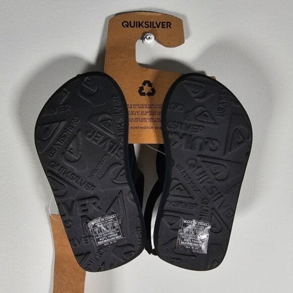 Quiksilver Kids Striped Flip Flops Blue Size 6 New - Picture 5 of 7
